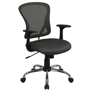 Swivel Task Chair - Mid Back, Dark Gray Mesh 