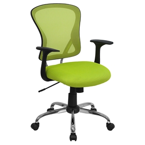 Swivel Task Chair - Mid Back, Green Mesh 