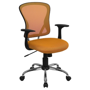 Swivel Task Chair - Mid Back, Orange Mesh 