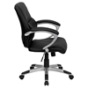 Swivel Manager Chair - Mid Back, Leather, Black - FLSH-H-9637L-2-MID-GG