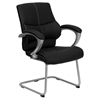 Leather Executive Armchair - Black - FLSH-H-9637L-3-SIDE-GG