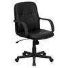 Glove Faux Leather Executive Office Chair - Mid Back, Swivel, Black - FLSH-H8020-GG