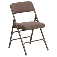 Hercules Series Folding Chair - Curved Triple Braced, Double Hinged, Beige