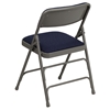 Hercules Series Folding Chair - Curved Triple Braced, Double Hinged, Navy - FLSH-HA-MC309AF-NVY-GG