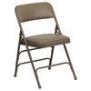 Hercules Series Folding Chair - Beige, Curved Triple Braced, Double Hinged - FLSH-HA-MC309AV-BGE-GG