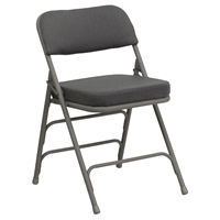 Hercules Series Premium Curved Triple Braced Double Hinged Chair - Gray