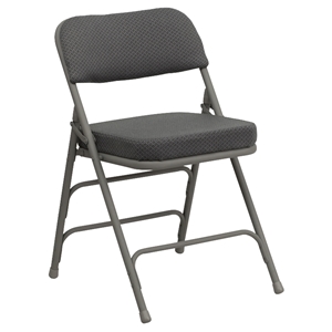 Hercules Series Premium Curved Triple Braced Double Hinged Chair - Gray 