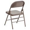 Hercules Series Metal Folding Chair - Triple Braced, Double Hinged, Beige - FLSH-HF3-MC-309AS-BGE-GG