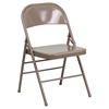 Hercules Series Metal Folding Chair - Triple Braced, Double Hinged, Beige - FLSH-HF3-MC-309AS-BGE-GG