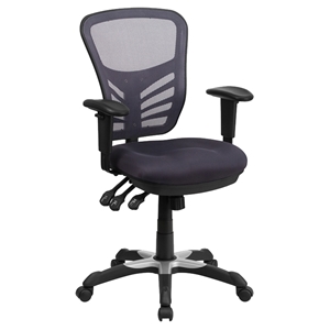 Mid Back Mesh Swivel Task Chair - Triple Paddle Control, Dark Gray 