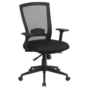 Mid Back Mesh Executive Swivel Office Chair - Back Angle Adjustment, Black 