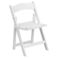 Kid Resin Folding Chair - Padded Seat, White