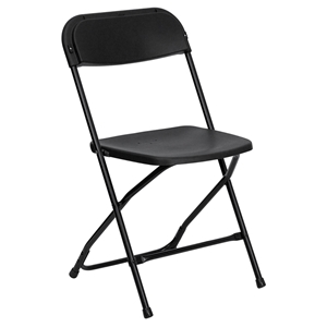 Hercules Series Premium Plastic Folding Chair - Black 