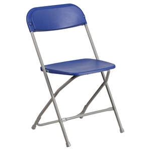 Hercules Series Premium Plastic Folding Chair - Blue 