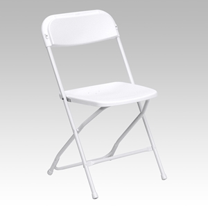 Hercules Series Premium Plastic Folding Chair - White 