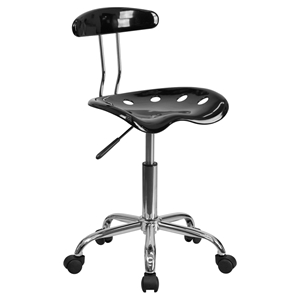 Vibrant Task Chair - Tractor Seat, Black and Chrome 