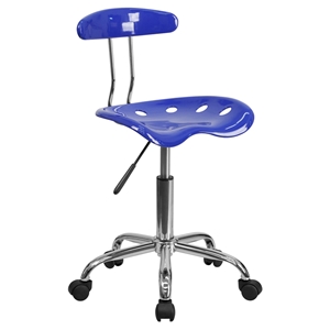 Vibrant Task Chair - Tractor Seat, Nautical Blue and Chrome 