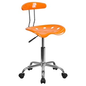 Vibrant Task Chair - Tractor Seat, Orange and Chrome 