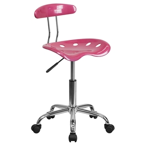 Vibrant Task Chair - Tractor Seat, Pink and Chrome 