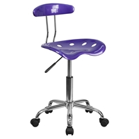 Vibrant Task Chair - Tractor Seat, Violet and Chrome