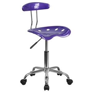 Vibrant Task Chair - Tractor Seat, Violet and Chrome 