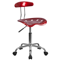 Vibrant Task Chair - Tractor Seat, Wine Red and Chrome