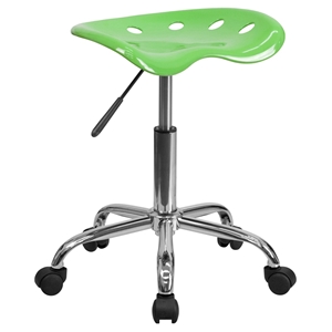 Vibrant Tractor Seat Stool - Apple Green and Chrome 