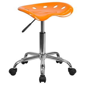 Vibrant Tractor Seat Stool - Orange and Chrome 