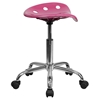 Vibrant Tractor Seat Stool - Pink and Chrome - FLSH-LF-214A-PINK-GG