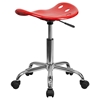 Vibrant Tractor Seat Stool - Red and Chrome - FLSH-LF-214A-RED-GG