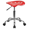 Vibrant Tractor Seat Stool - Red and Chrome - FLSH-LF-214A-RED-GG