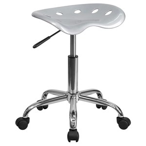 Vibrant Tractor Seat Stool - Silver and Chrome 