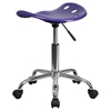 Vibrant Tractor Seat Stool - Violet and Chrome - FLSH-LF-214A-VIOLET-GG