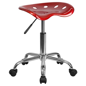 Vibrant Tractor Seat Stool - Wine Red and Chrome 