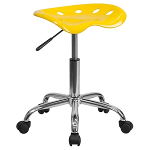 Vibrant Tractor Seat Stool - Orange, Yellow and Chrome 