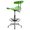 Vibrant Drafting Stool - Tractor Seat, Apple Green and Chrome - FLSH-LF-215-APPLEGREEN-GG