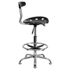 Vibrant Drafting Stool - Tractor Seat, Black and Chrome - FLSH-LF-215-BLK-GG