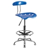 Vibrant Drafting Stool - Tractor Seat, Bright Blue and Chrome - FLSH-LF-215-BRIGHTBLUE-GG