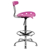 Vibrant Drafting Stool - Tractor Seat, Candy Heart and Chrome - FLSH-LF-215-CANDYHEART-GG