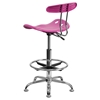 Vibrant Drafting Stool - Tractor Seat, Candy Heart and Chrome - FLSH-LF-215-CANDYHEART-GG