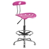 Vibrant Drafting Stool - Tractor Seat, Candy Heart and Chrome - FLSH-LF-215-CANDYHEART-GG