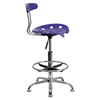 Vibrant Drafting Stool - Tractor Seat, Violet and Chrome - FLSH-LF-215-VIOLET-GG