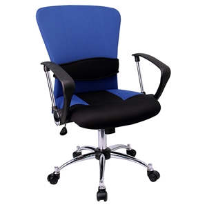 Mid Back Task Chair - Swivel, Blue Mesh 