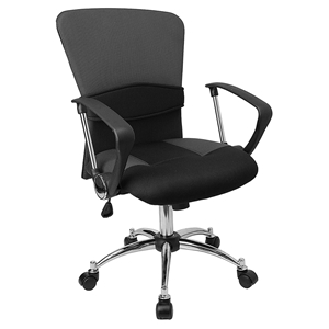 Mid Back Task Chair - Swivel, Gray Mesh 