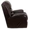 Plush Leather Recliner - Lever Rocker, Padded Arms, Brown - FLSH-MEN-DSC01078-BRN-GG