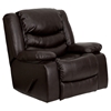 Plush Leather Recliner - Lever Rocker, Padded Arms, Brown - FLSH-MEN-DSC01078-BRN-GG