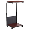 Computer Desk - Mobile Sit-Down, Stand-Up, Removable Pouch, Mahogany - FLSH-MT-6288-1-GG