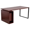 Computer Desk - Open Storage Pedestal, Mahogany - FLSH-NAN-JN-2108-GG