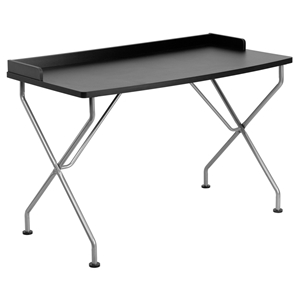 Computer Desk - Silver Frame, Black 