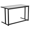 Glass Desk - Clear Top, Black Pedestal Frame - FLSH-NAN-WK-055-GG